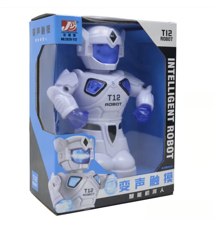 Điện phổ ánh sáng âm nhạc robot đồ chơi trẻ em Cảm ứng câu chuyện thông minh robot máy giáo dục sớm đồ chơi gỗ thông minh
