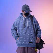 National Tide Original American street hip-hop loose plus velvet hooded sweater men and women ins Tide brand couple hoodie tide