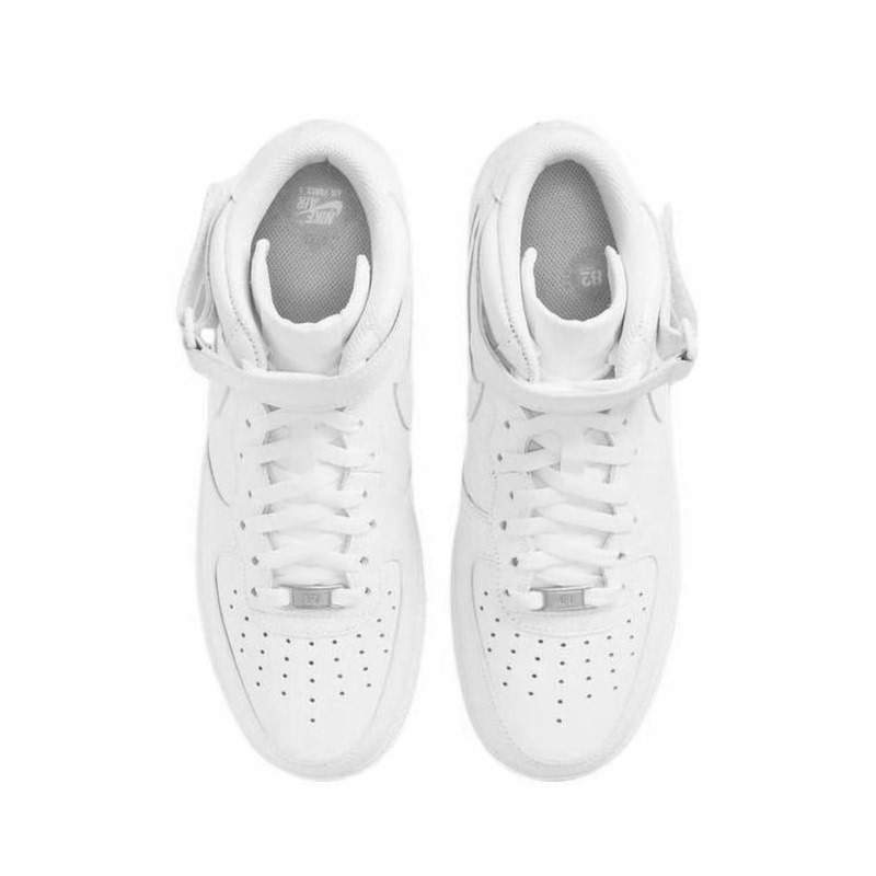 Nike Air Force 1 07 Synthetic Leather Mid-Top Sneakers Pure White Dd9625-100 Zhejiang Warehouse