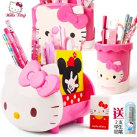 Hello kitty, мультяшный держатель для ручек, настольная милая коробка для хранения для школьников и студентов, карандаш
