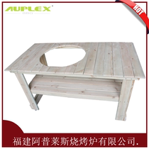 Removable Wood Table Outdoor Garden Barbecue Oven Wood Removable Barbecue caravan moveable barbecue table