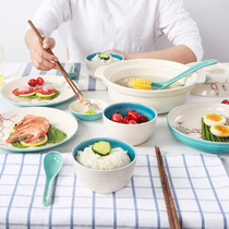 Yuquan Xingmei Creative dish dish set Korean ceramic dish glaze under the glaze Chinese - style household 28 head