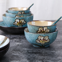 Yuquan Korean tableware set dish Chinese ceramic dish creative glaze color household with 10 gift box