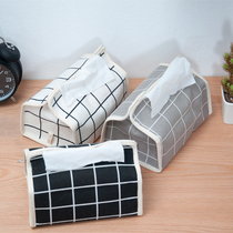 Hipster cloth tissue bag Nordic paper bag girl hanging paper cotton linen tissue box hanging
