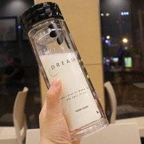 Double-layer glass men with tea leakage heat-resistant water cup Business car office tea lady transparent insulated tea cup