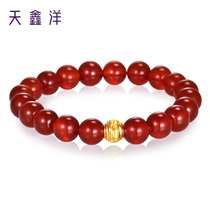 Tianxin Yangfu Gold 999 Faceted Roadtong Golden Bead Bracelet No Complimentary Agate Cloth Bag Packaging