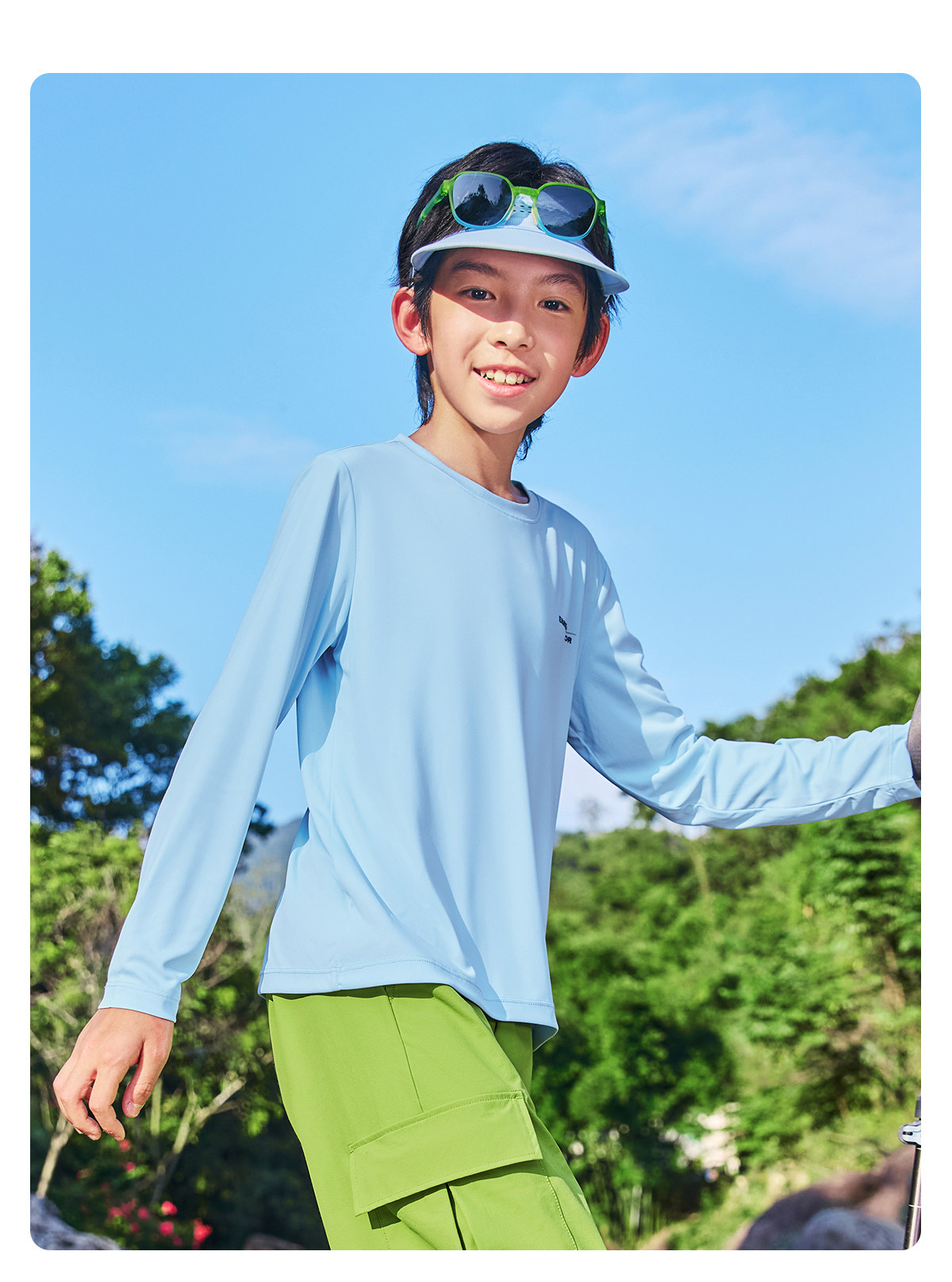 鸿星尔克童装儿童短袖T恤夏季男童长袖速干衣女童运动中大童夏装 — 57