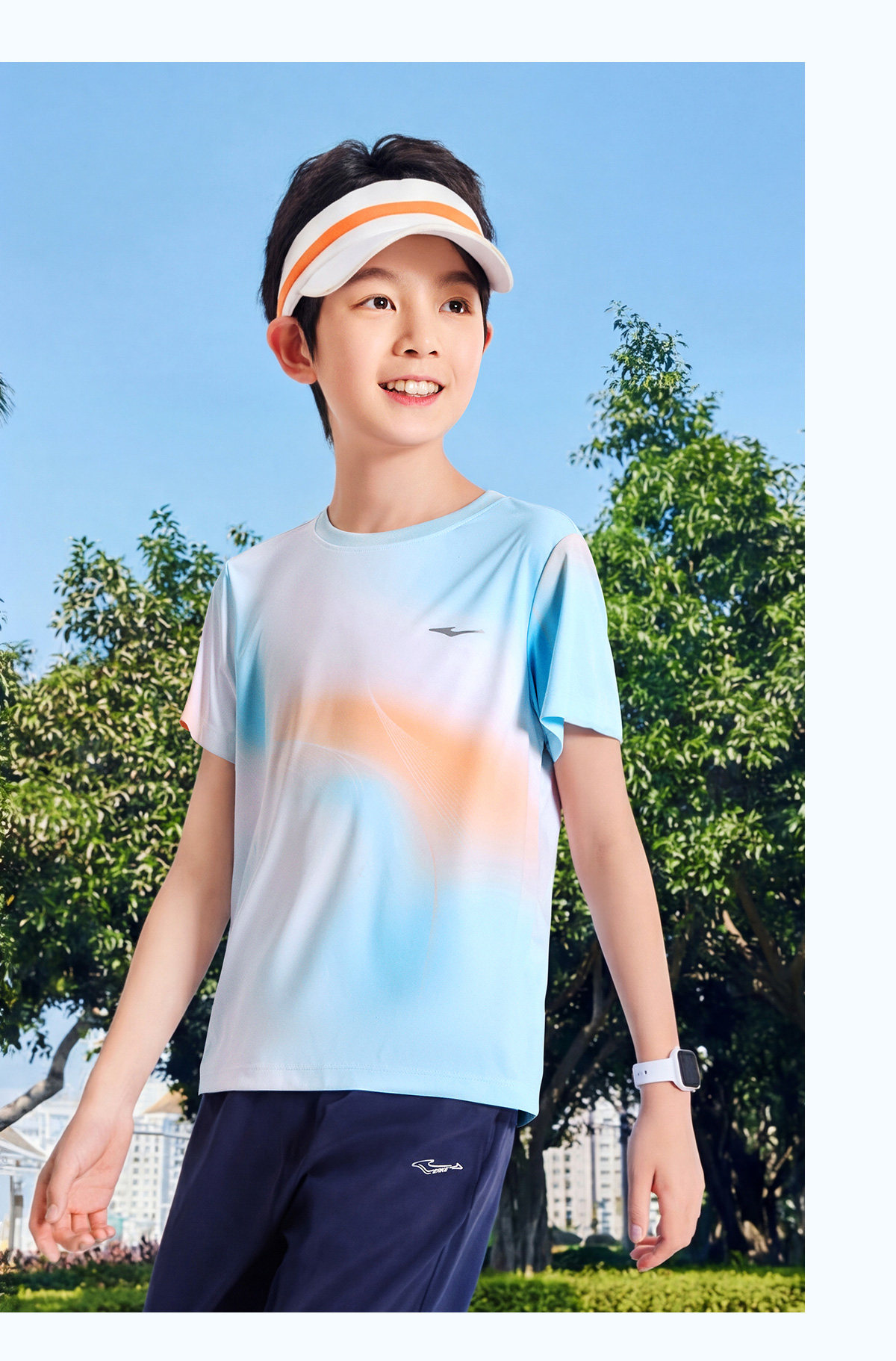 鸿星尔克童装儿童短袖T恤男童运动速干衣夏季新款青少年女童上衣 — 15
