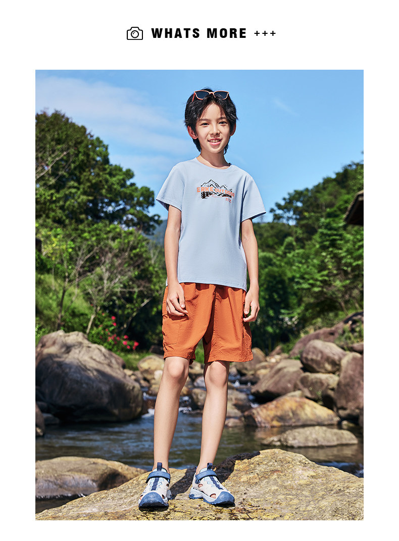 鸿星尔克童装儿童短袖T恤夏季男童长袖速干衣女童运动中大童夏装 — 66