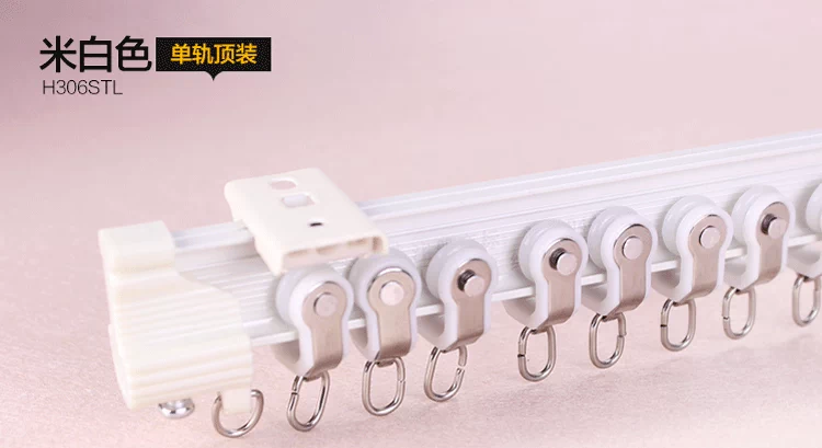 Hengda cửa sổ nhôm và theo dõi cong bức màn sắt đường sắt Á hậu đầu bị bẻ cong đơn và đôi dẫn thẳng đường sắt gắn bánh xe móc - Phụ kiện rèm cửa thanh treo rèm cửa bằng nhôm