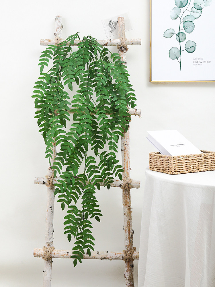 Simulation green plant wall-mounted plant wall surface shielded chandland fake flower rattan indoor decoration hanging plastic vine hanging wall