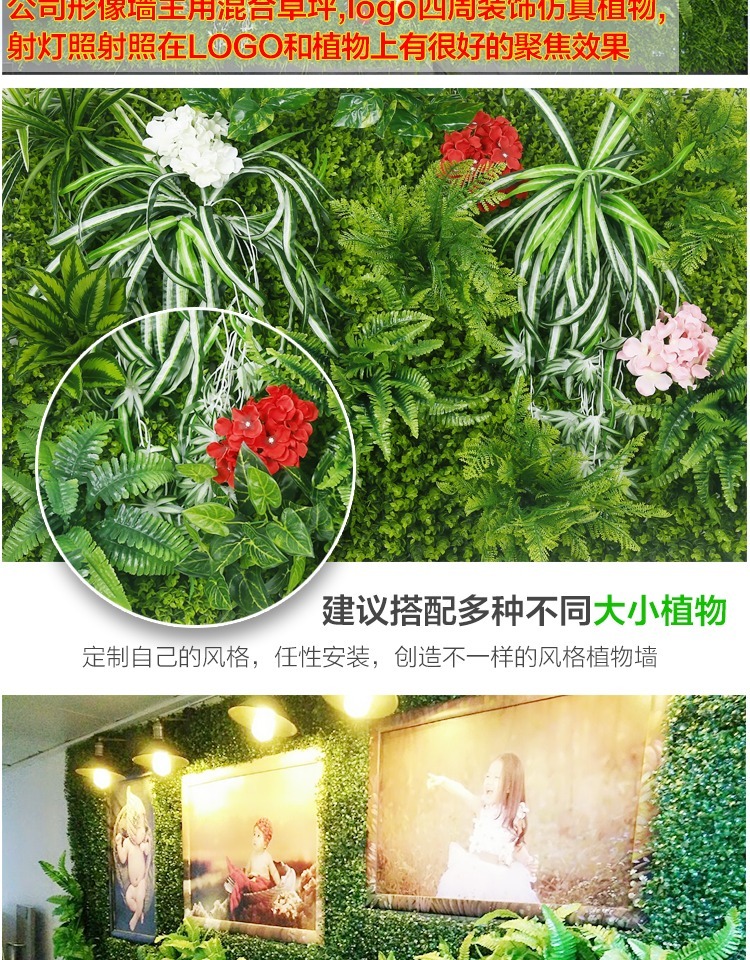 Cây xanh tường mô phỏng cây trang trí tường phòng khách nội thất chào mừng nền hoa tường nhựa giả cỏ tường hoa với hoa - Hoa nhân tạo / Cây / Trái cây giả hạc