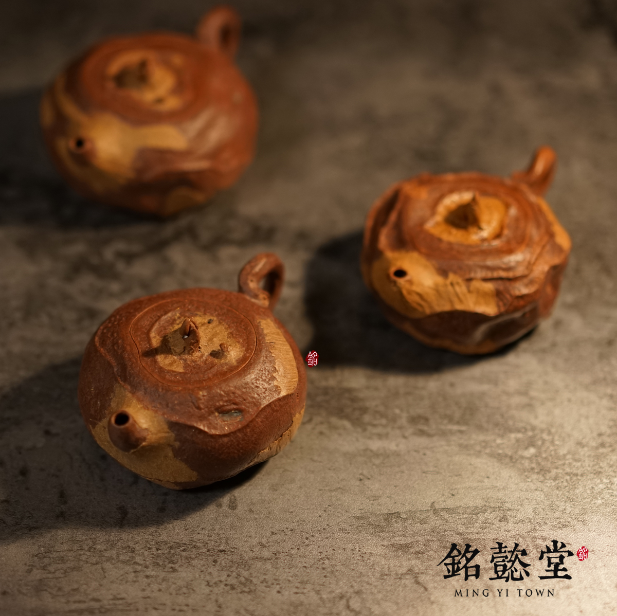 (Ming Yitang) Yixing purple sand teapot horseshoe water chestnut pot sketch all hand-made bionic pot