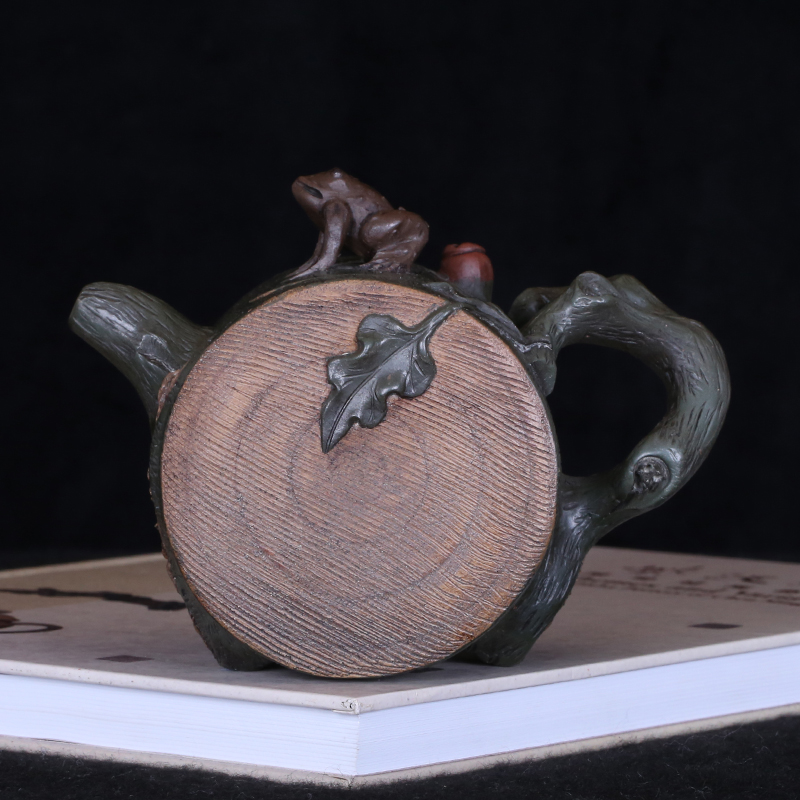 Taiwan looping old purple sand pot famous authentic Jiang Rong early factory handmade toad stump pot