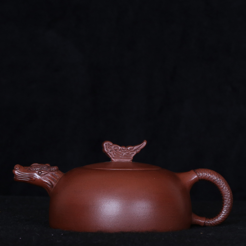 Taiwanese returning old purple clay pot, famous master Xu Hantang, hand-made Banyue Yunlong pot in the early Cultural Revolution
