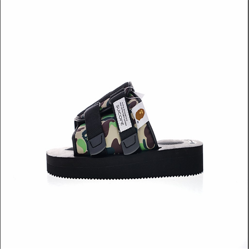 Japanese tide brand suicoke slippers men and women camouflage bape Shawn Yue thick-soled sandals beach slippers summer