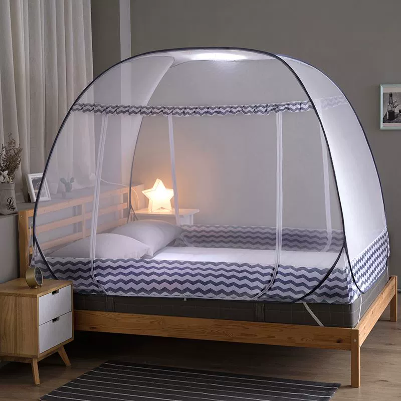 Cửa lưới chống muỗi Yurt miễn phí lắp đặt gấp Giường 1m / 1.5 / 1.8m ký túc xá sinh viên Lưới chống muỗi hộ gia đình giường mẹ trẻ em - Lưới chống muỗi