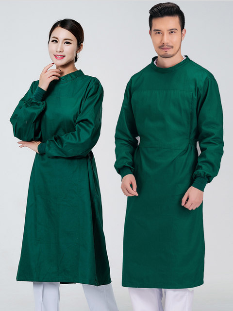 [100% Cotton]Surgical Gown for Men and Women, Pure Cotton Long-Sleeve Doctor's Uniform, Operating Room Scrub, Isolation Gown, Surgical Clothing, Surgery