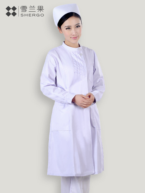 Xuelangguo Nurse Uniform Summer Short-Sleeved Round-Neck Winter Long-Sleeved Hospital Lab Coat Pharmacy Beauty Uniform