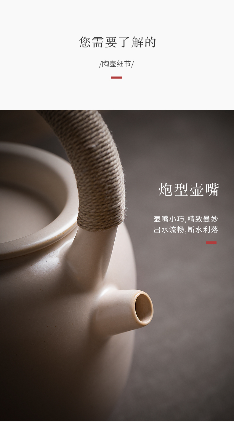 Soda is Cloud art of jingdezhen glaze manual white clay pot pot kettle pot clay POTS to girder kung fu tea taking