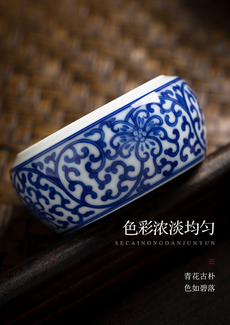 Cloud of jingdezhen blue and white manually operation bound branches cover buy antique cover frame lid kung fu tea taking with zero