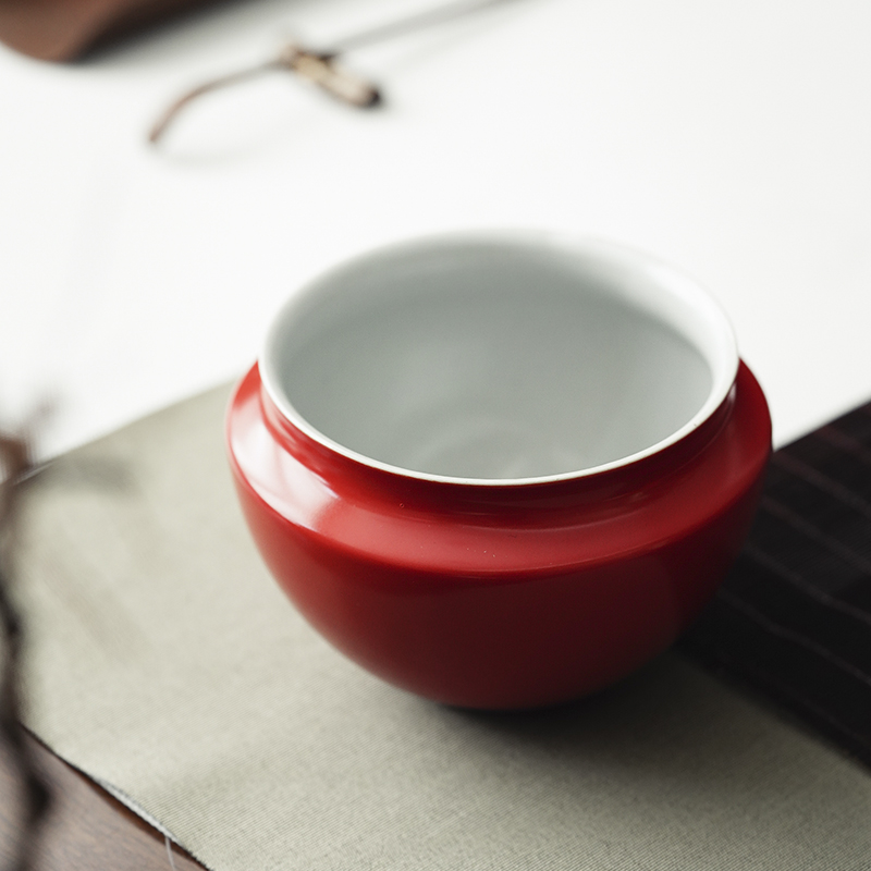Jingdezhen ceramic water coral red cloud surgery XiCha wash water jar built water tea table tea accessories tea slag bucket