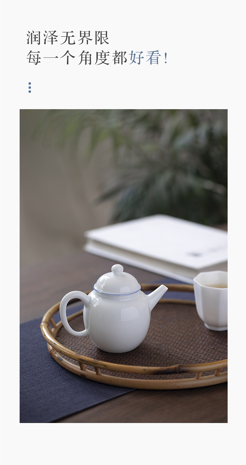 Cloud art of jingdezhen porcelain pure manual mini small kung fu tea set small household teapot the teapot