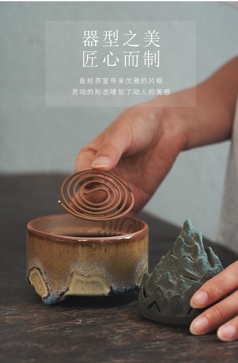 Cloud art of zen coarse TaoQingShan censer cigarette aromatherapy creative interior dish incense buner, tea taking furnishing articles