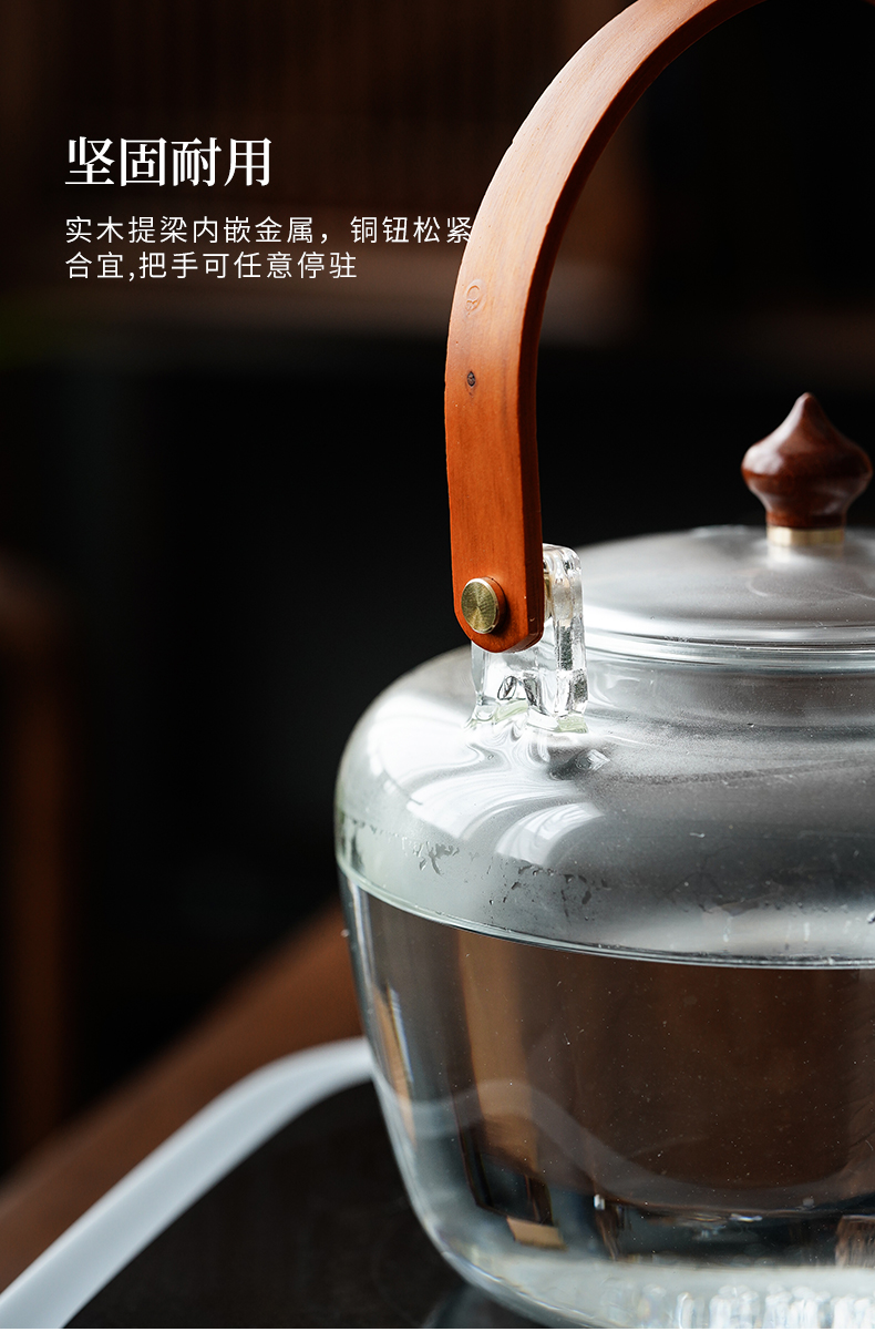 Cloud high - temperature operation household cooking pot high - capacity thickening glass pot cooking double bile electric TaoLu steaming kettle girder