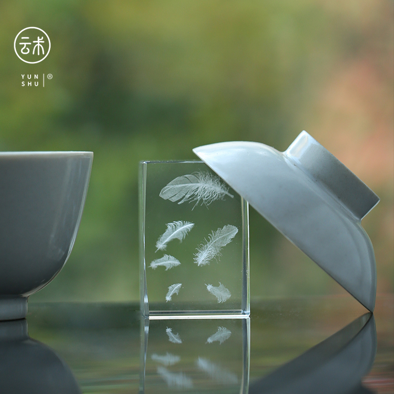 Chinese style crystal glass shelve the teapot GaiWanCha lid are it furnishing articles cover buy tea tea accessories