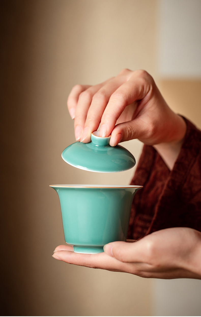 Cloud art of jingdezhen manual undressed ore color glaze just 2 tureen ceramic cups without tea bowl of kung fu tea set