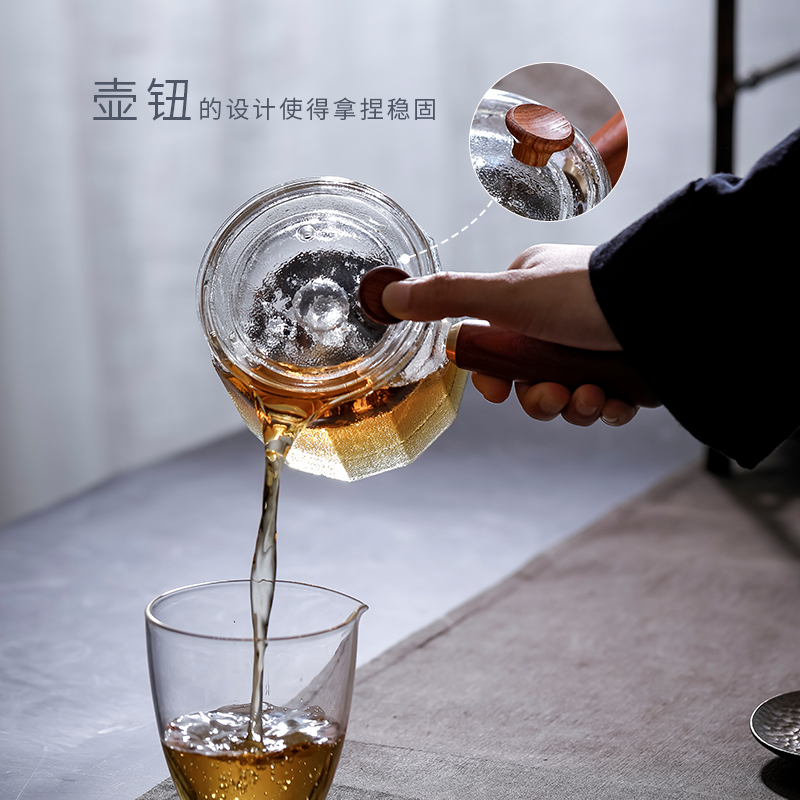 Cloud art glass tea steamer heat side boil pot of thickening automatic filtering teapot the tea, the electric TaoLu use tea set