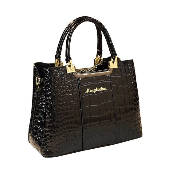 Autumn and winter mom bag 2023 new fashionable crocodile pattern atmospheric middle-aged women's bag light luxury brand handbag