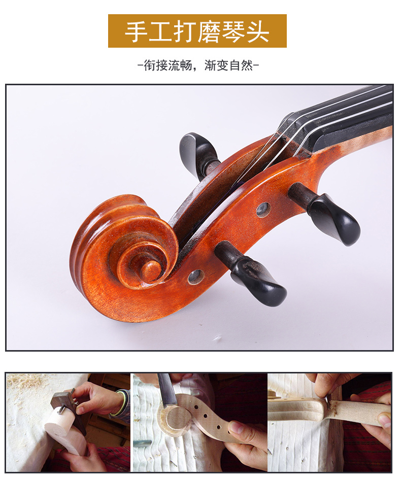 Nhạc cụ Qingge QV203 Đàn violin làm bằng tay thuần túy Trẻ em Người lớn mới bắt đầu Thực hành Kiểm tra Đã được phân loại Guitar di động - Nhạc cụ phương Tây đàn guitar acoustic