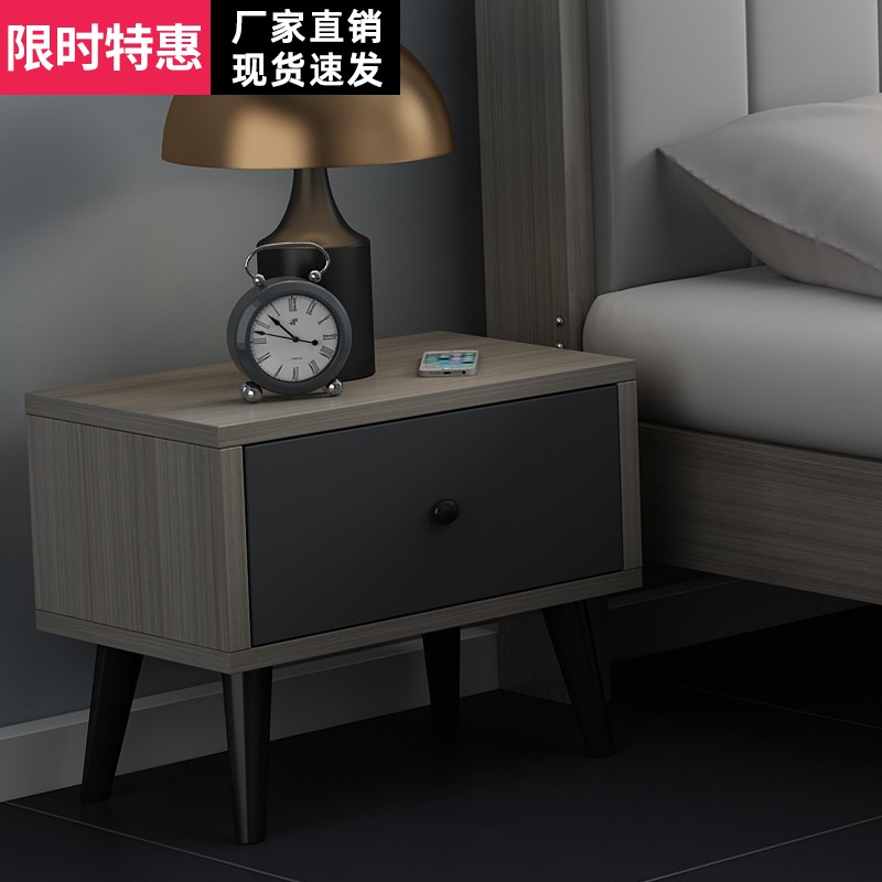 Bed cabinet Simple modern light luxury bedroom storage Mini small bed side small cabinet Nordic style ins storage cabinet