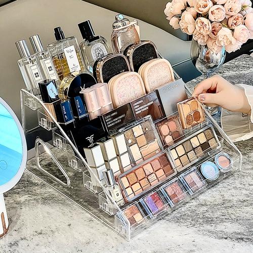 Акриловые палетка теней, настольная коробка для хранения, база под макияж, косметика, помада, духи для ухода за кожей