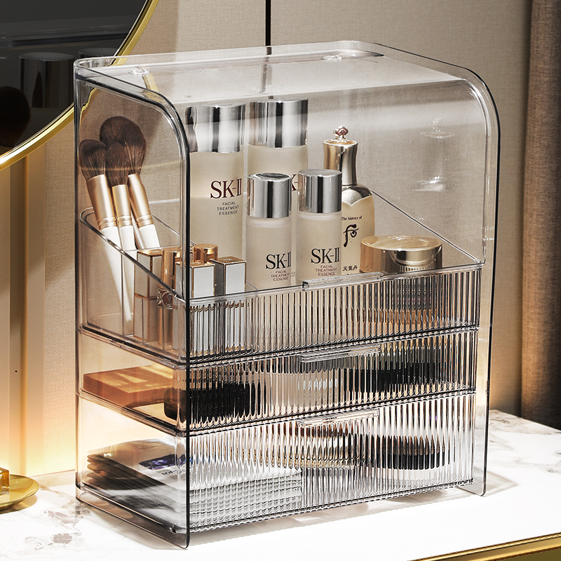 Cosmetics containing box dust-proof transparent desktop comb Makeup Desk Large Capacity Skincare Superior Sensory shelf Acrylic Box-Taobao