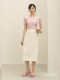 Masbello Classy French A-Line Skirt Mid-Length Summer Simple and Versatile High-Waisted Work Clothing Straight Skirt