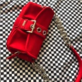 Небольшая дизайнерская красная портативная сумка через плечо, металлическая цепь на цепочке, ретро сумка на одно плечо, коллекция 2021