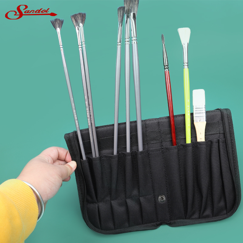 South Korea Shandur Paintbrush Pack Pen Curtain Large Medium Size Water Powder Oil Painting Watercolor Pen Cashier Bag Special Pen Bag