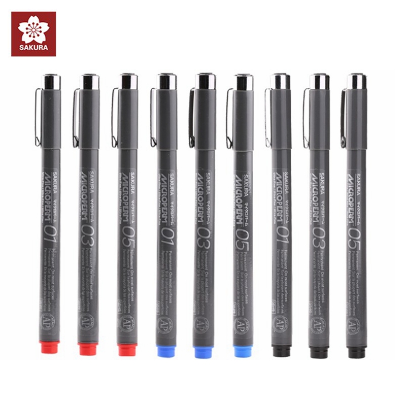 Japan SAKURA cherry blossom oily needle pen drawing pen hook line pen jade marker pen quick-drying waterproof