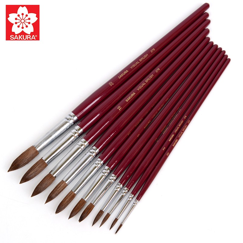 Japanese cherry blossom watercolor brush hair round 278 flat - head 271 long rod student hydrochylene acrylic oil tick pen