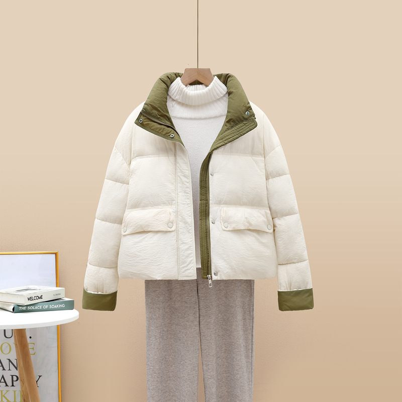 High-End Department Store Withdraws Big-Name Brand Cut-Label Women's down Cotton Jacket, Winter Color-Blocked Cotton Coat, Warm Cotton-Padded Short Jacket High-End Department Store Withdraws Big-Name Brand Cut-Label Women's down Cotton Jacket, Winter Color-Blocked Cotton Coat, Warm Cotton-Padded Short Jacket
