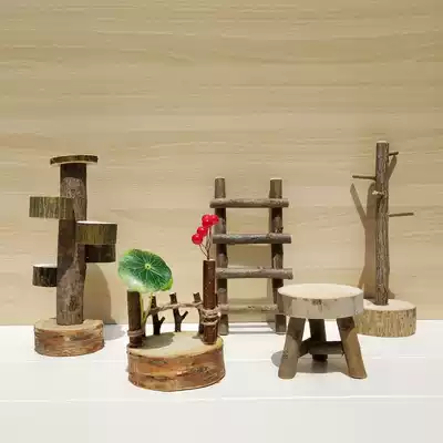 Ornaments wooden creative handmade DIY accessories creative original living room computer desk simple personality retro ins home