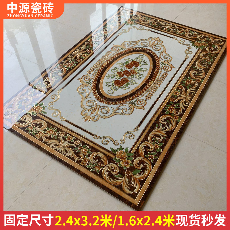 Microcrystalline stone gold-plated parquet floor tile 800x800 European-style living room puzzle tile gold Turin carpet flower polished crystal tile