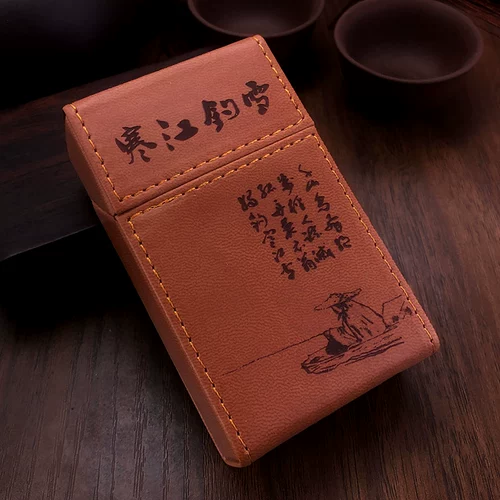 Y07 толстый дым Magnetic Cigarette Box 20 портативная кожаная крышка Pu Вся коробка установленных сигарет персонализированное письмо