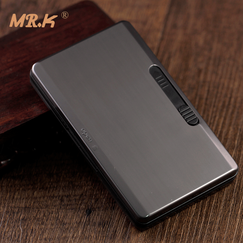 6 Packs of Automatic Tobacco Box Classic to Focigarettes Box Classic Lettering Creative Gift Giving Ultrathin Men Laser Microengraving