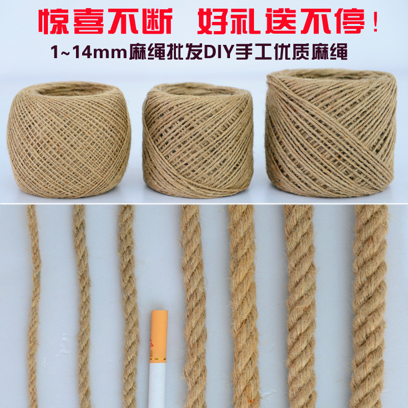 Hemp Rope Diy Quality Handcrafted Thickness Jute Rope Hemp Rope Diy Hand Woven Adornment Bundled Hemp Rope Rope