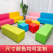 School playground early education center seating area sofa bench sofa can be customized long bench with back