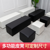 Outdoor wedding car exhibition event white sofa bench four sides black walking long car show stool 40cm